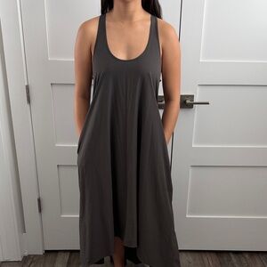 Sleeveless Scoop Neck A-line Dress High/Low - Charcoal by Athleta Size XS